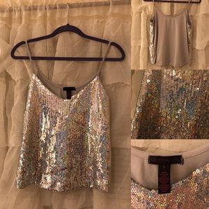 Sparkle Top With Silver Sequins
